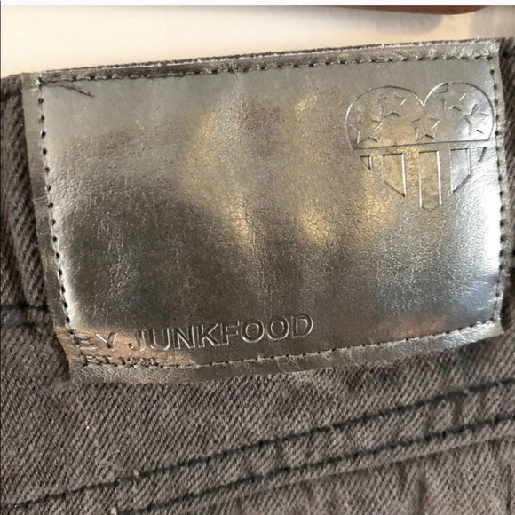 Def Leopard Denim Micro Skirt Mini Skirt Junk Food Festival Concert XS 3 2 - Picture 7 of 8